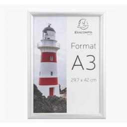 Exacompta Wall Sign Holder Landscape A3 Clear Acrylic With Aluminium Snap Frame 8394358D