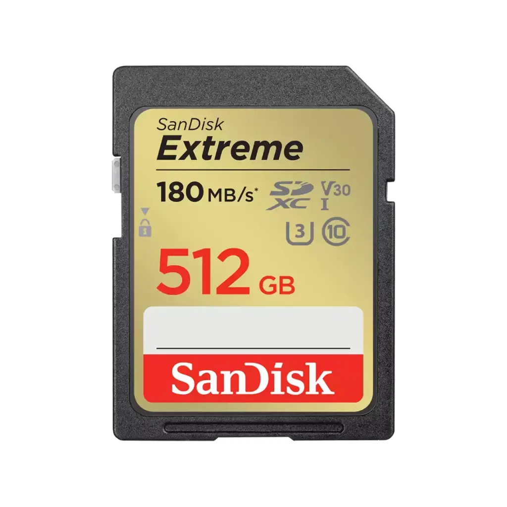 SanDisk Extreme 512GB Class 10 UHS-I U3 V30 SDXC Memory Card