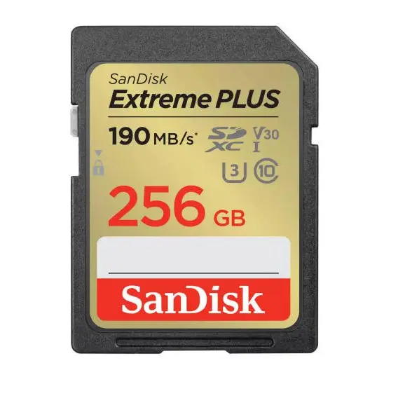 SanDisk Extreme PLUS 256GB Class 10 UHS-I U3 V30 SDXC Memory Card