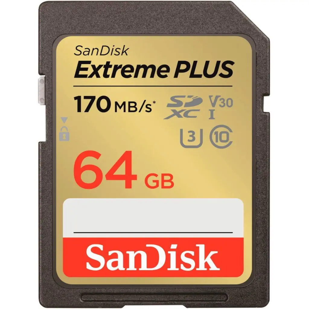 SanDisk Extreme PLUS 64GB UHS-I U3 Class 10 Memory Card