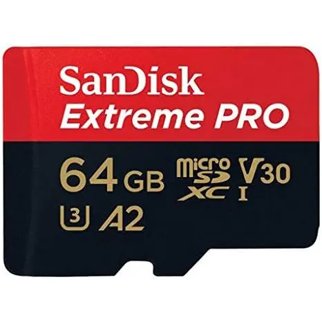 SanDisk Extreme PRO 64GB MicroSDXC Memory Card and Adapter