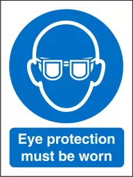 Seco Mandatory Safety Sign Eye Protection Must Be Worn Semi Rigid Plastic 150 x 200mm - M004SRP150X200