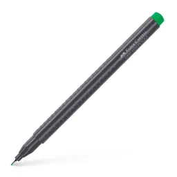 Faber-Castell Fibre-Tip Grip Pen 0.4mm Tip Emerald Green 56% Recycled Plastic (Pack 10) - 151663