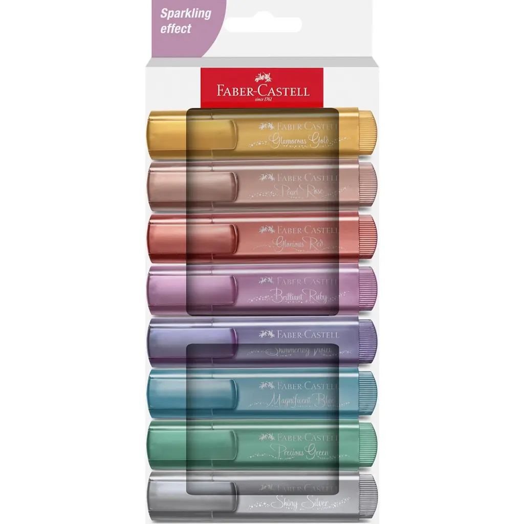 Faber-Castell Highlighter Textliner 46 Assorted Metallic Colours (Pack 8) - 254678