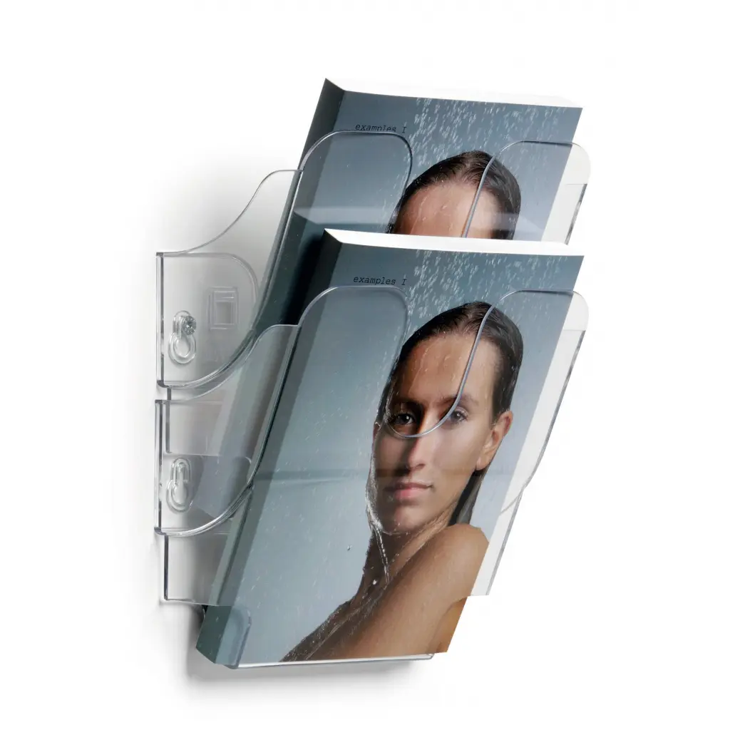 Durable FLEXIPLUS 2 A5 Portrait Literature Holder Wall Mounted Document Holder Clear - 1709013400