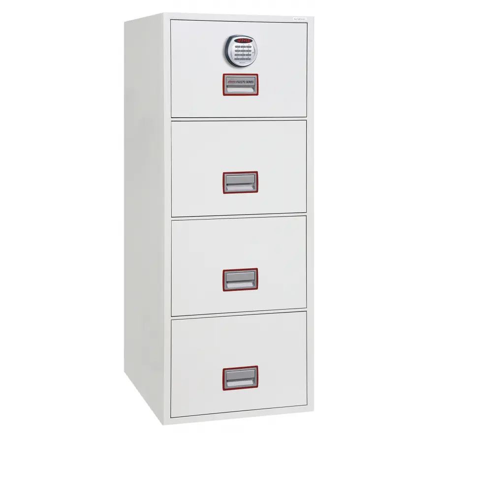 Phoenix World Class Vertical Fire File 4 Drawer Filing Cabinet With Electronic Lock - FS2274E