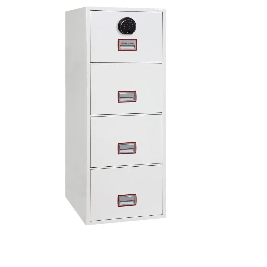 Phoenix World Class Vertical Fire File 4 Drawer Filing Cabinet With Fingerprint Lock - FS2274F