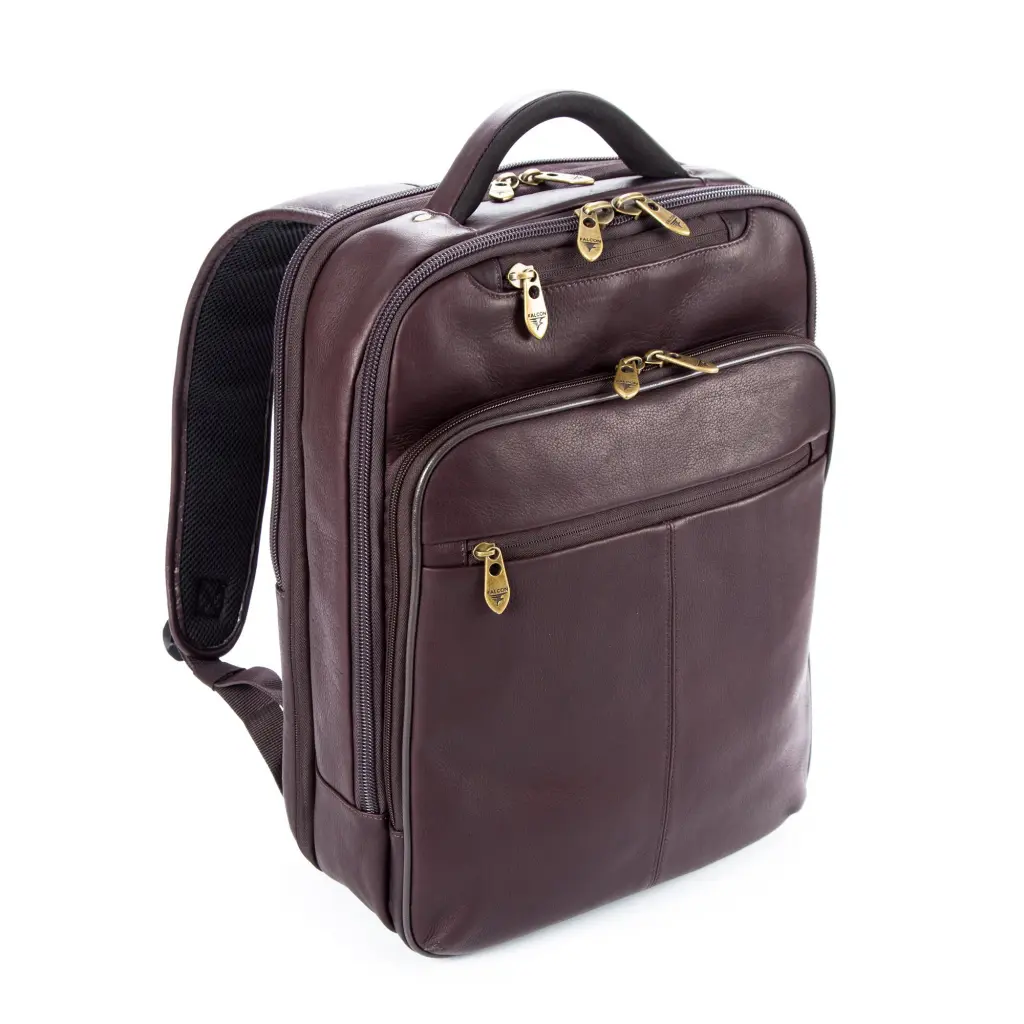 Falcon Colombian Leather 15.6in Laptop Backpack brown - FI6706