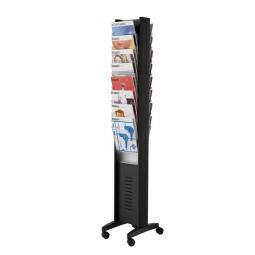 Fast Paper Literature Display Floor Standing 16 Compartment A4 Black F276N01