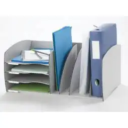 Fast Paper Desktop Organizer 4 Compartment Grey