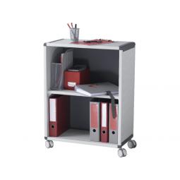 Fast Paper Mobile 2 Compartment Bookcase Grey/Charcoal