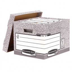 Fellowes Bankers Box System Heavy Duty Storage Box Grey 81801 Pack of 10