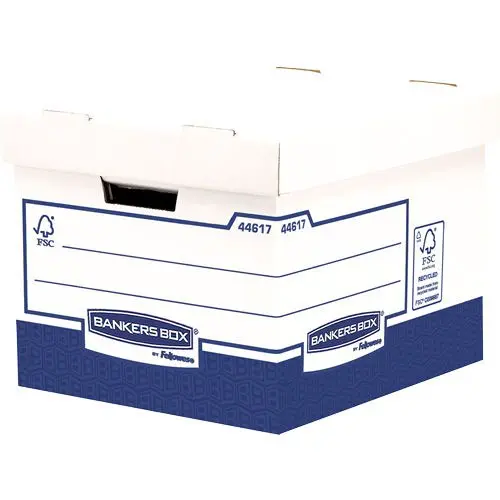 Fellowes Bankers Box Basic Heavy Duty Storage Box White Blue PK10 - 4461701