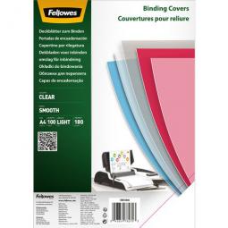 Fellowes Clear PET Binding Cover 180 micron A4 Pack of 100 5384601