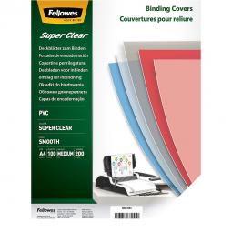 Fellowes Clear PET Binding Cover 200 micron A4 Pack of 100 5384701
