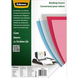 Fellowes Clear PET Binding Cover 250 micron A4 Pack of 100 5384801