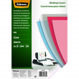 Fellowes PVC Cover A4 180 Microns Clear 5380001 Pack of 25