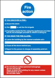 Seco Mandatory Safety Sign Fire Action Semi Rigid Plastic 150 x 200mm - M311SRP150X200
