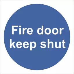 Seco Mandatory Safety Sign Fire Door Keep Shut Semi Rigid Plastic 100 x 100mm - M014SRP100X100