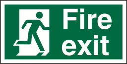 Seco Safe Procedure Safety Sign Fire Exit Man Running Right Self Adhesive Vinyl 200 x 100mm - SP318SAV200X100