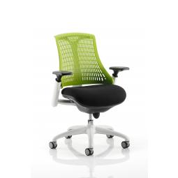 Flex Chair White Frame Green Back KC0058