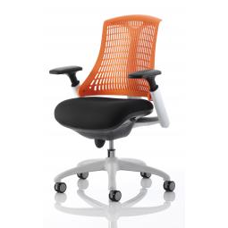 Flex Chair White Frame Back With Orange Back KC0059