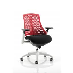 Flex Chair White Frame Red Back KC0057