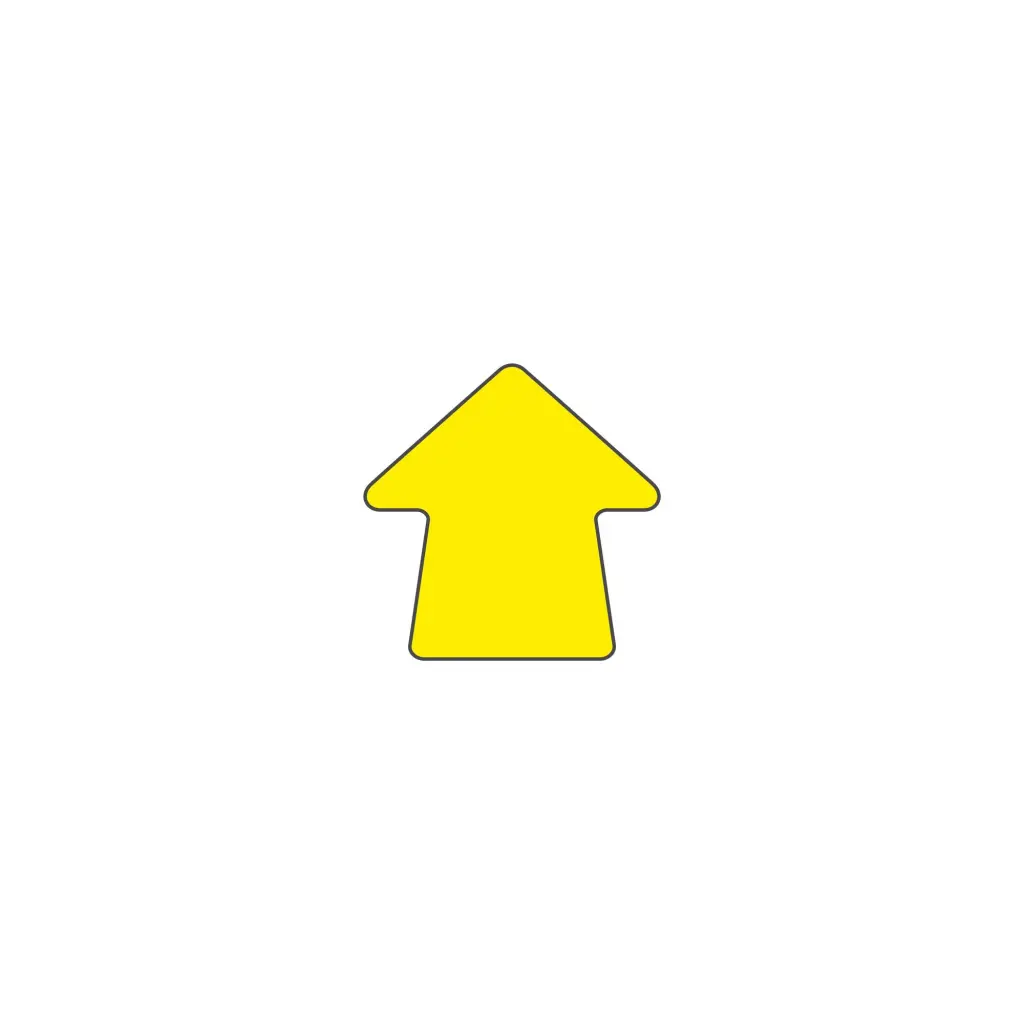 Beaverswood Warehouse Floor Signal Markers Arrow Symbol PVC With Adhesive Backing H90mmxW90mm Yellow (Pack 100) - FS/A