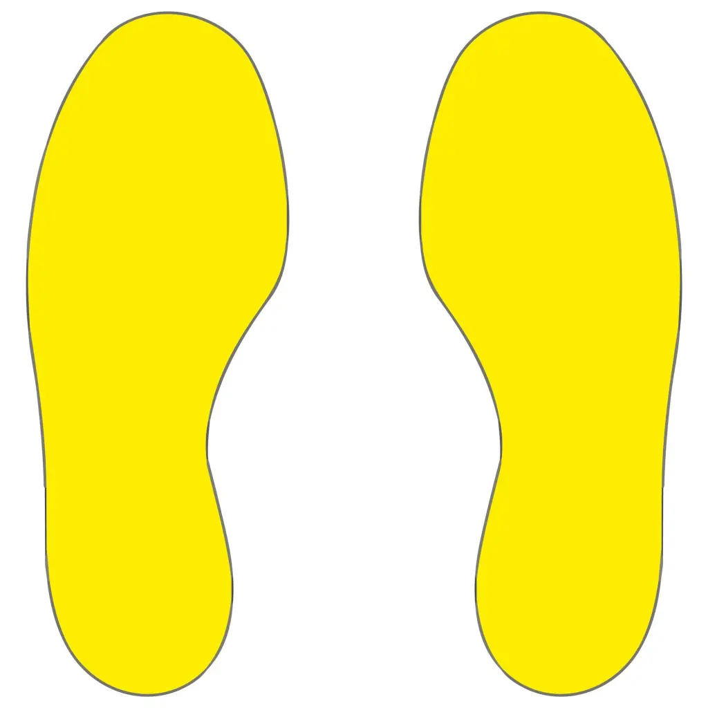 Beaverswood Warehouse Floor Signal Markers Feet Symbol H300mmxW100mm Yellow (Pack 10 - 5 Right and 5 Left) - FSF/Y