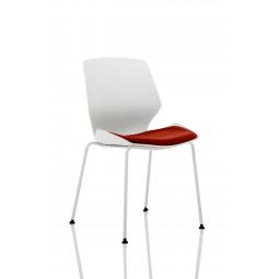 Florence White Frame Visitor Chair in Ginseng Chilli KCUP1534