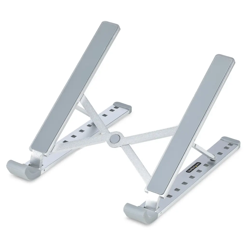 StarTech.com Foldable Portable Height Adjustable Ergonomic Laptop Stand Ventilated Aluminium Frame Supports 22lb 10kg