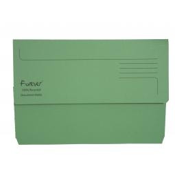 Forever Document Wallet Foolscap 290gsm Green Pack of 25