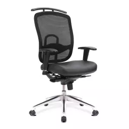 Nautilus Designs Freedom High Back Mesh Executive Office Chair With Coat Hanger and Height Adjustable Arms Black - DPA80HBSY/ACH