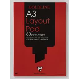Goldline Layout Pad Bank Paper 50gsm 80 Pages A3 Code GPL1A3