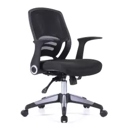 Nautilus Designs Graphite Medium Back Mesh Task Operator Office Chair With Folding Arms Black - BCM/F560/BK