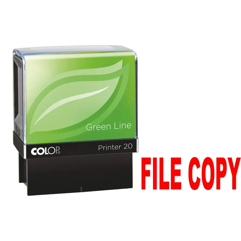 COLOP P20 Green Line Eco-friendly Self-inking FILE COPY Word Stamp Impression Size 35x12mm Red Ink - 148513