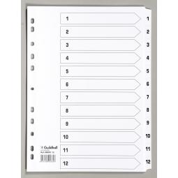 Guildhall 12 Part Printed Index Clear Mylar