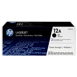 HP 12A Black LaserJet Toner Cartridge (Pack of 2) Q2612AD