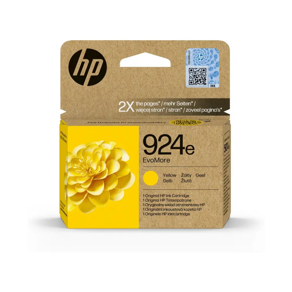 HP 924e EvoMore Yellow Ink Cartridge - 4K0U9NE