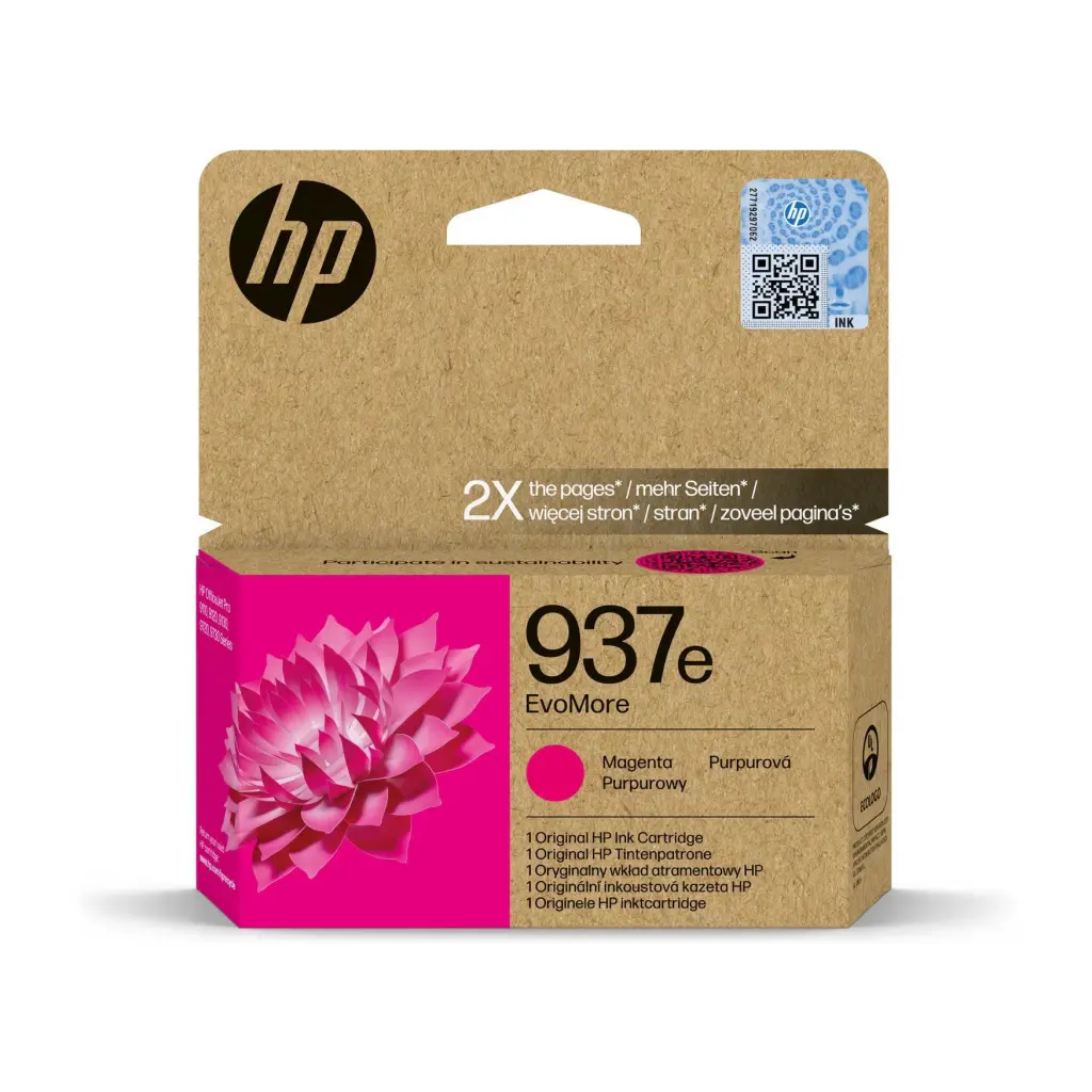 HP 937e EvoMore Magenta Ink Cartridge - 4S6W7NE