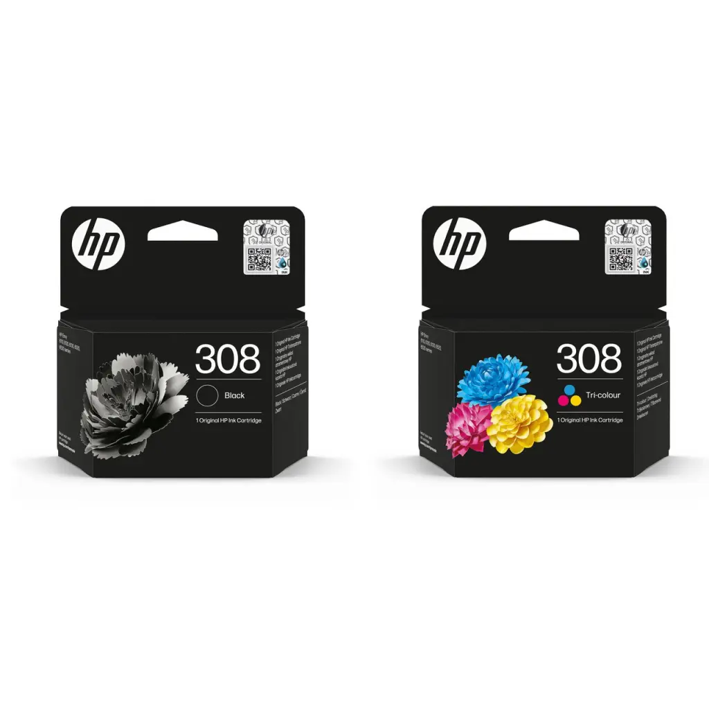 HP No 308 2-Pack Black/Tri-colour Ink Cartridge Combo - 6L6S6UE