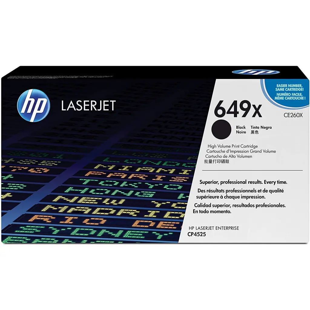 HP 649X Black High Yield Toner 17K pages for HP Color LaserJet Enterprise CP4525 - CE260X