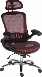 Teknik Harmony High Back Executive Mesh Office Chair With Height Adjustable Arms Red - 6956RED