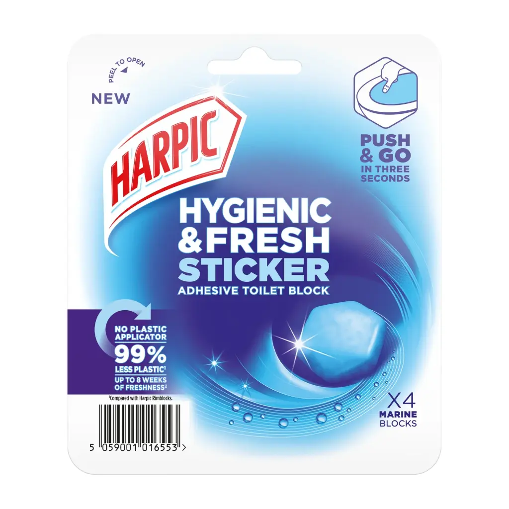 Harpic Hygienic And Fresh Marine Toilet Stickers Freshener (Pack 4) - 3275279