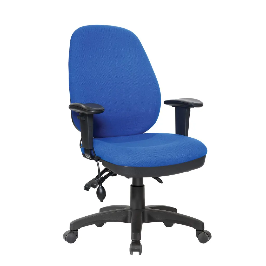 Nautilus Designs Harrison High Back Operator Office Chair With Height Adjustable Back and Arms Blue - BCF/K384/BL