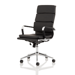 Hawkes Executive Chair Black PU with Chrome Frame EX000219