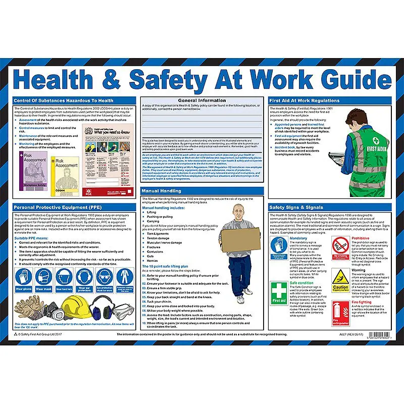 Health & Safety At Work Laminated Guidance Poster A2 - A607