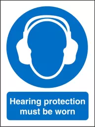 Seco Mandatory Safety Sign Hearing Protection Must Be Worn Self Adhesive Vinyl 150 x 200mm - M002SAV150X200