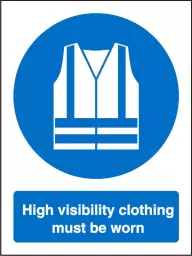 Seco Mandatory Safety Sign High Visibility Clothing Must Be Worn Self Adhesive Vinyl 150 x 200mm - M162SAV150X200