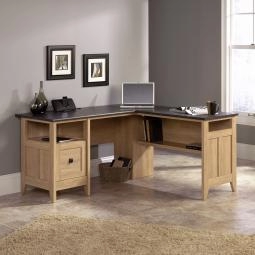 Home Study Office L-Shaped Desk Dover Oak with Slate Finish 5412320